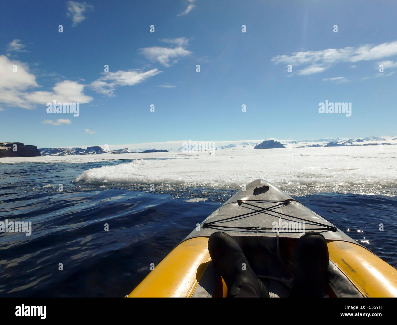 Kayaking around fast ice in Gustaf Sound, Antarctica Stock Photo Alamy