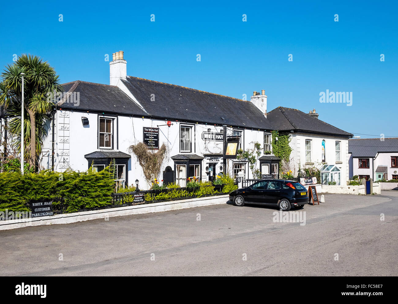 The town square at St.Keverne in Cornwall, England, UK Stock Photo