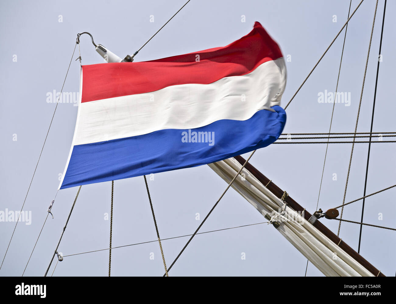 netherlands flag waving at the yard Stock Photo