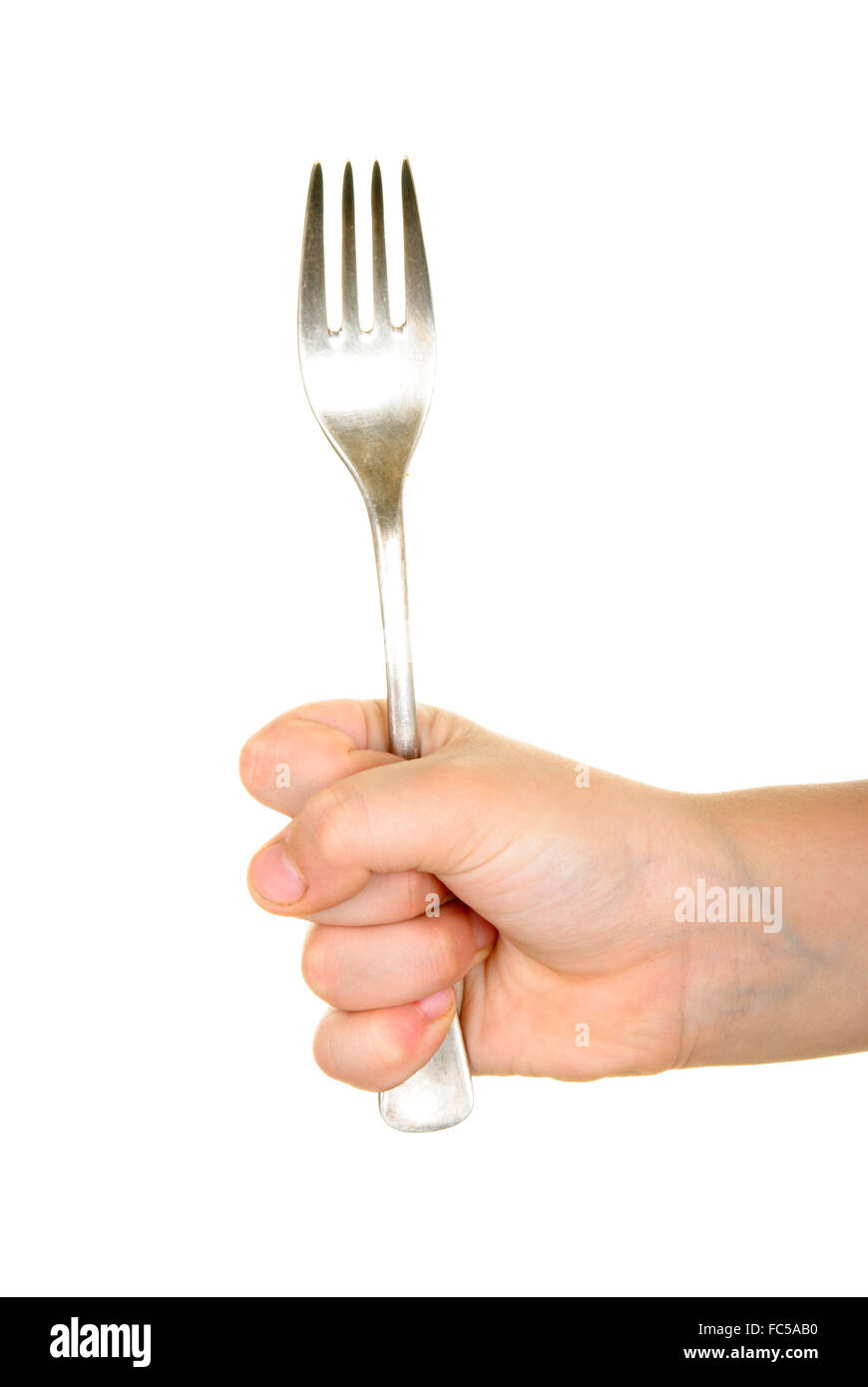 Fork in hand Stock Photo Alamy