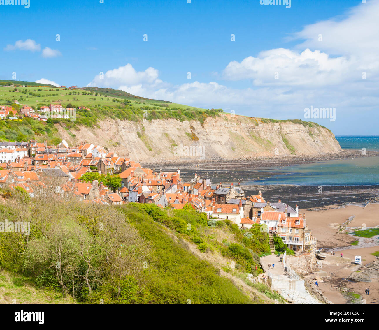 Looking north over Robin Hoods Bay village from The Cleveland Way