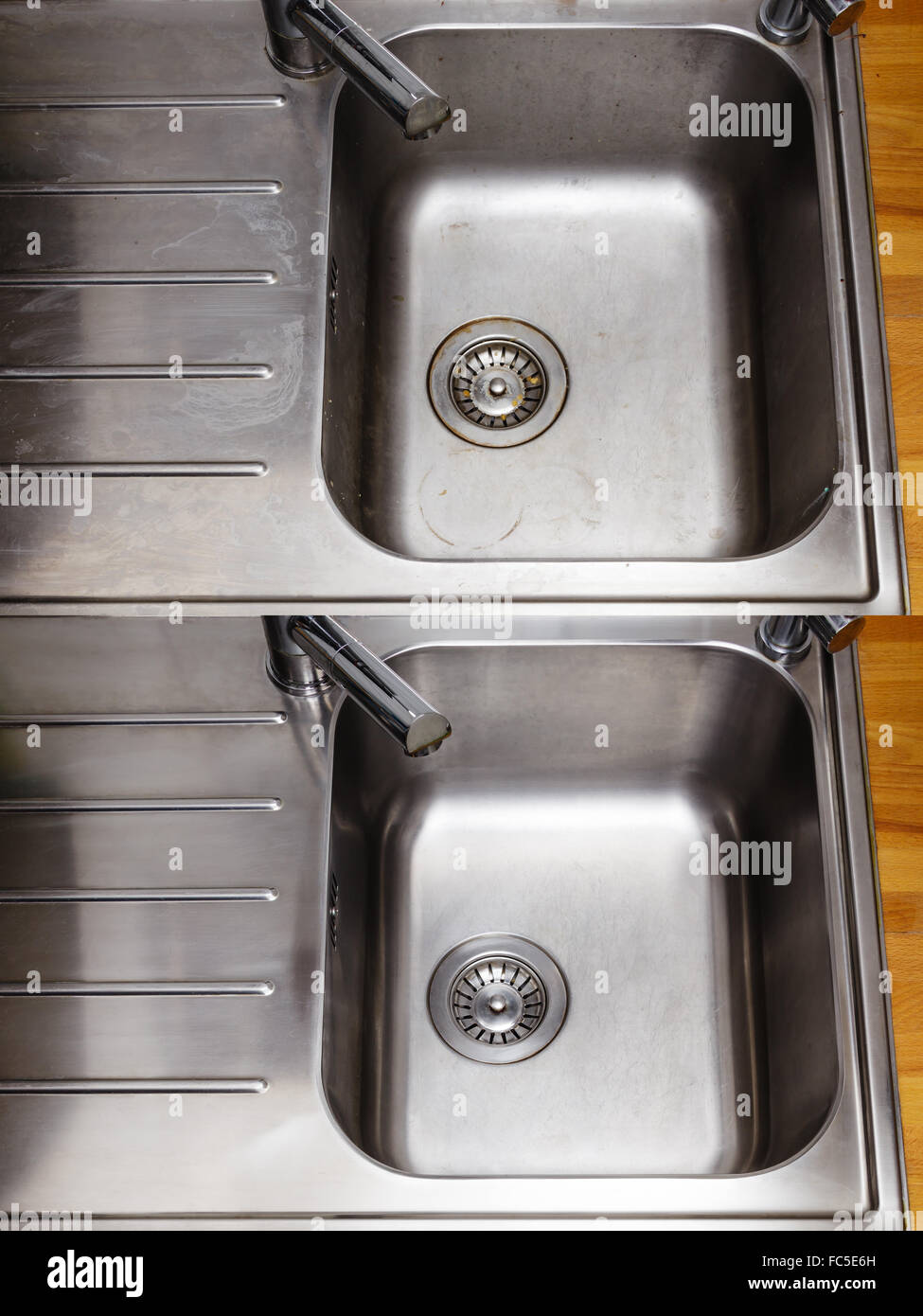 Daily cleaning of the kitchen washing sinks Stock Photo Alamy