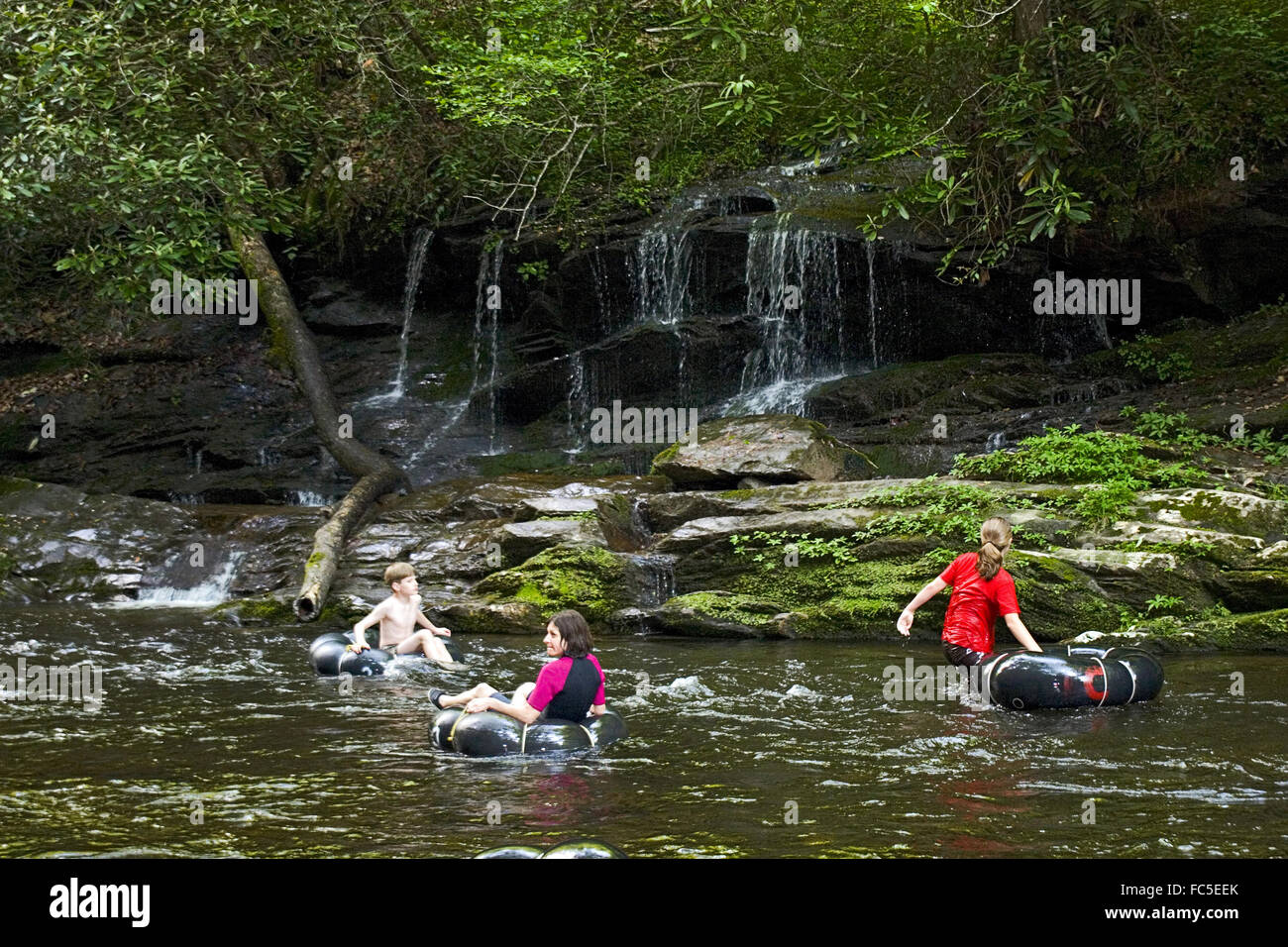 Tubing on Deep Creek in the Great Smoky Mountains, National Park near