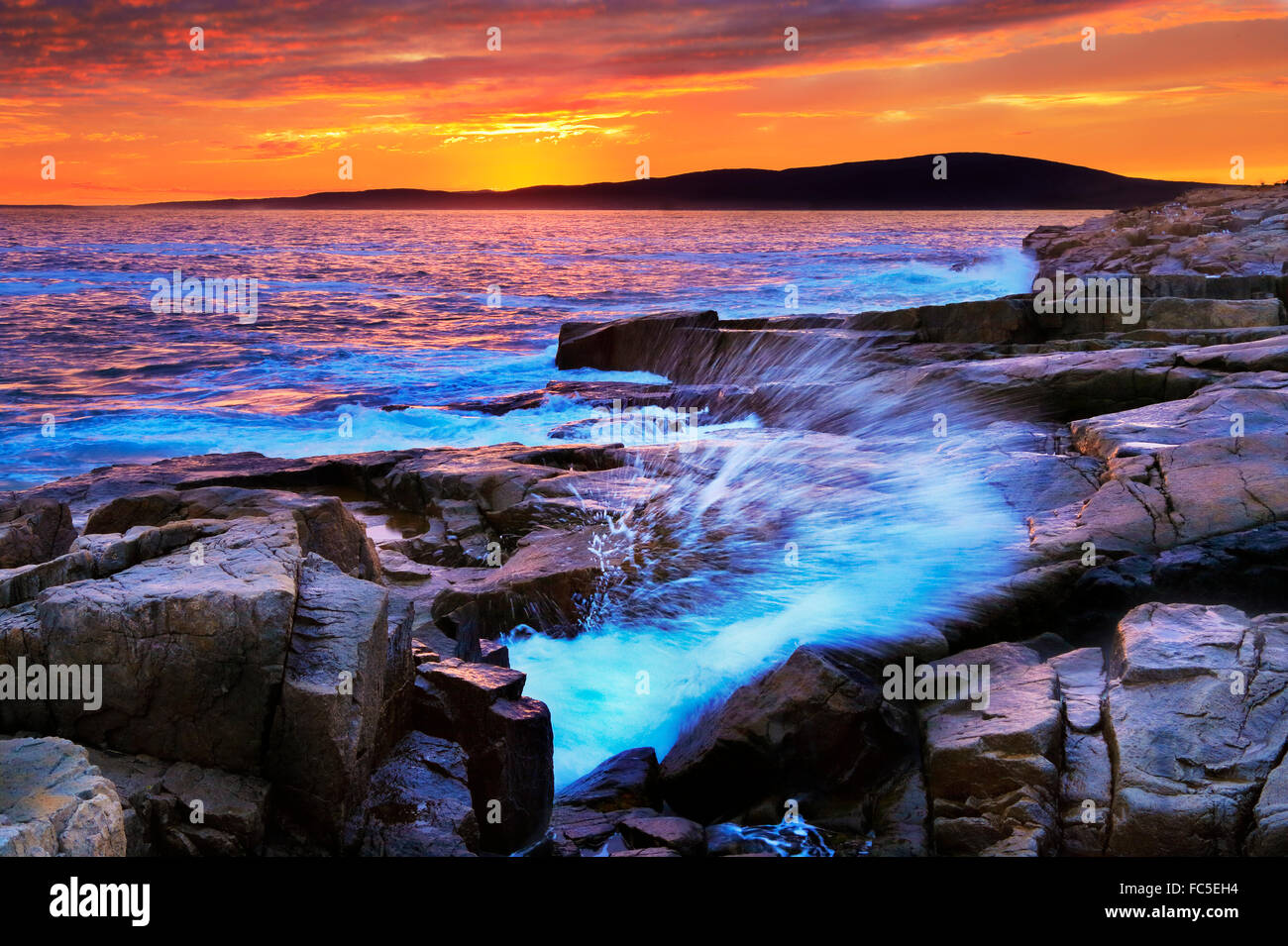 Sunset, Schoodic Point, Schoodic Peninsula, Acadia National Park, Maine