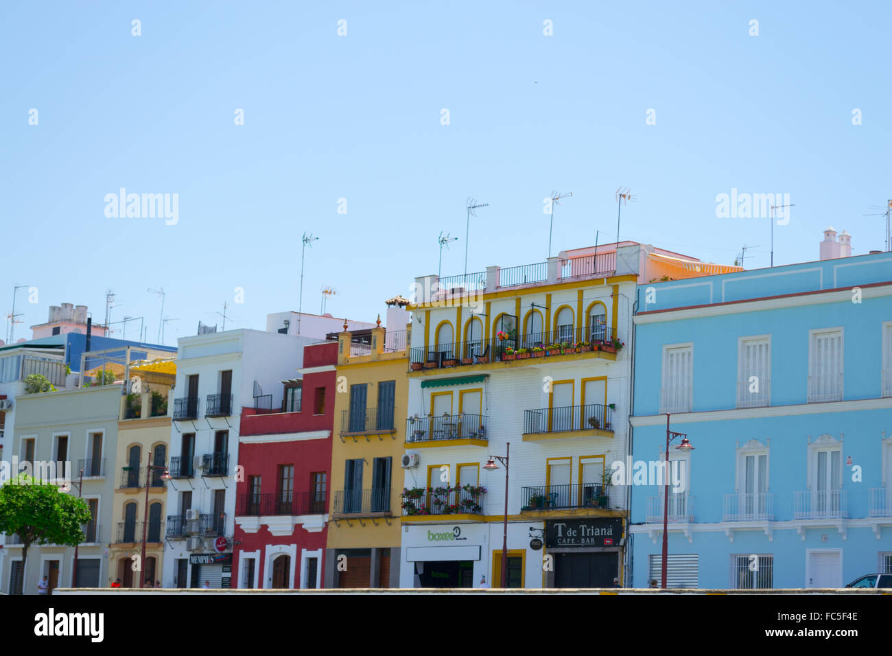 Colorfull houses in Triana Stock Photo