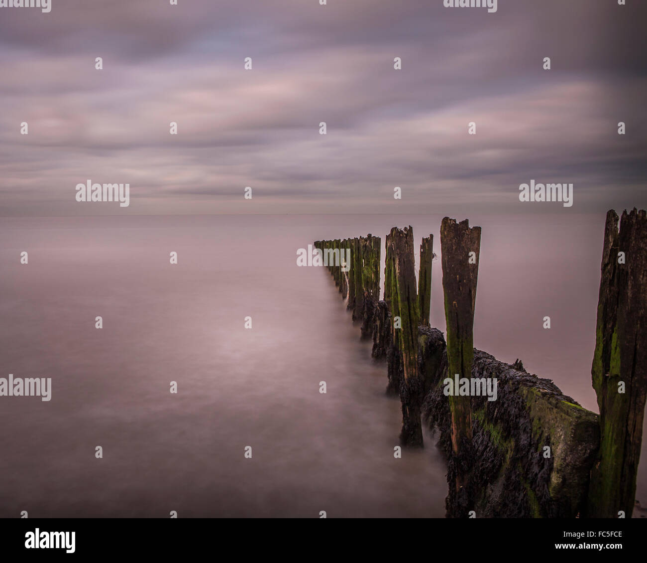 Sea defences of the North Kent coastline Stock Photo