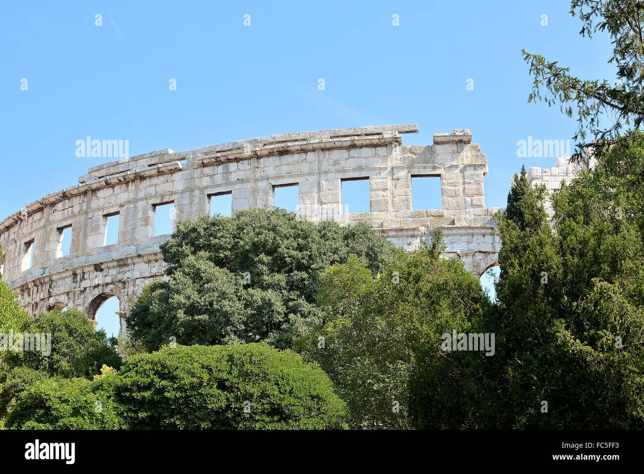 The Arena in the old town of Pula Stock Photo