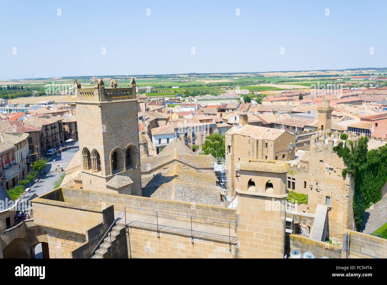 Top of the Castle of Olite Stock Photo