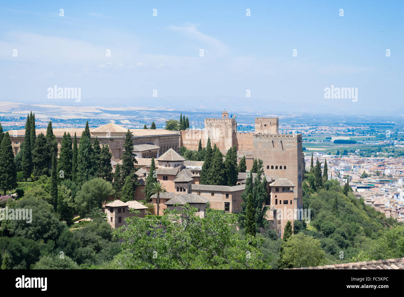 Alhambra and the mountains Stock Photo