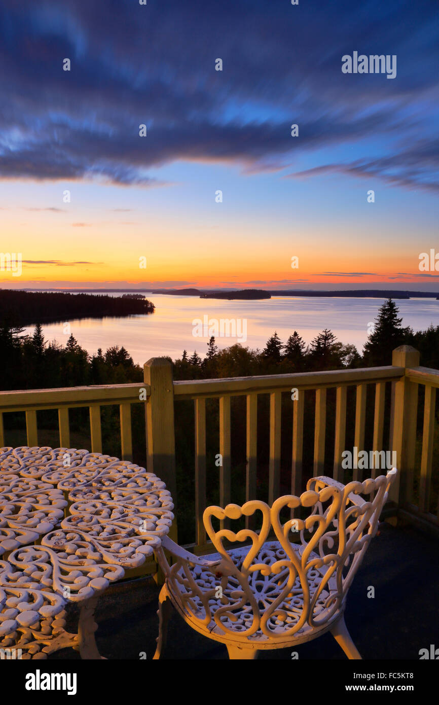 Sunset, Bluff House, Gouldsboro, Maine, USA Stock Photo