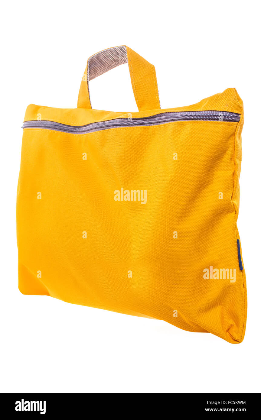 yellow bag on a white background Stock Photo Alamy