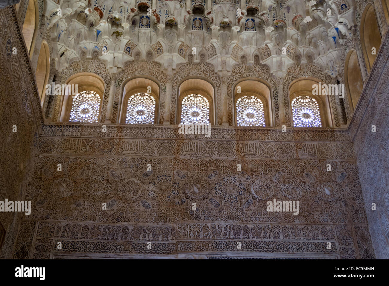 windows by the celling in Alhambra Stock Photo