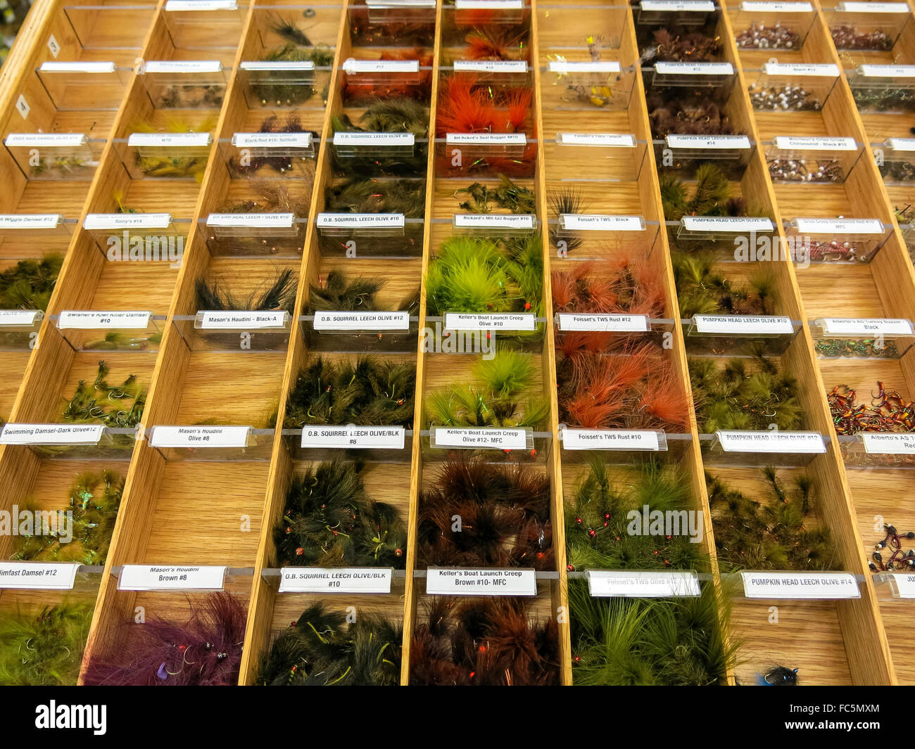 Fishing Aisle in Big R Ranch Store, Great Falls, Montana, USA Stock