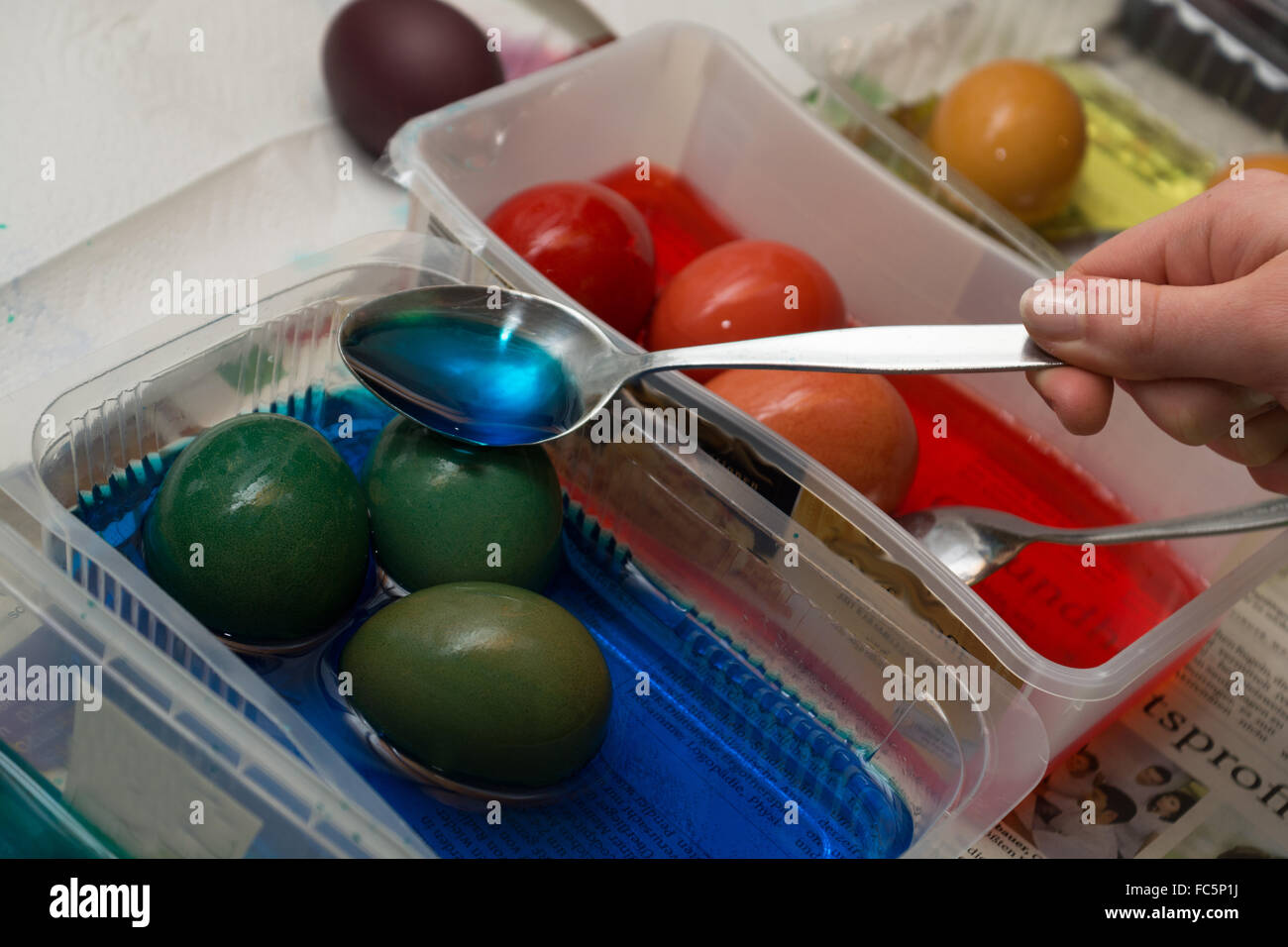 Easter eggs are dyed Stock Photo