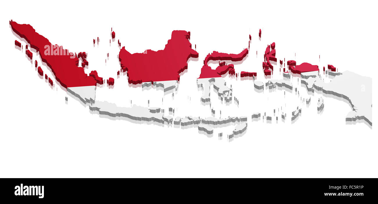 Map Indonesia Stock Photo