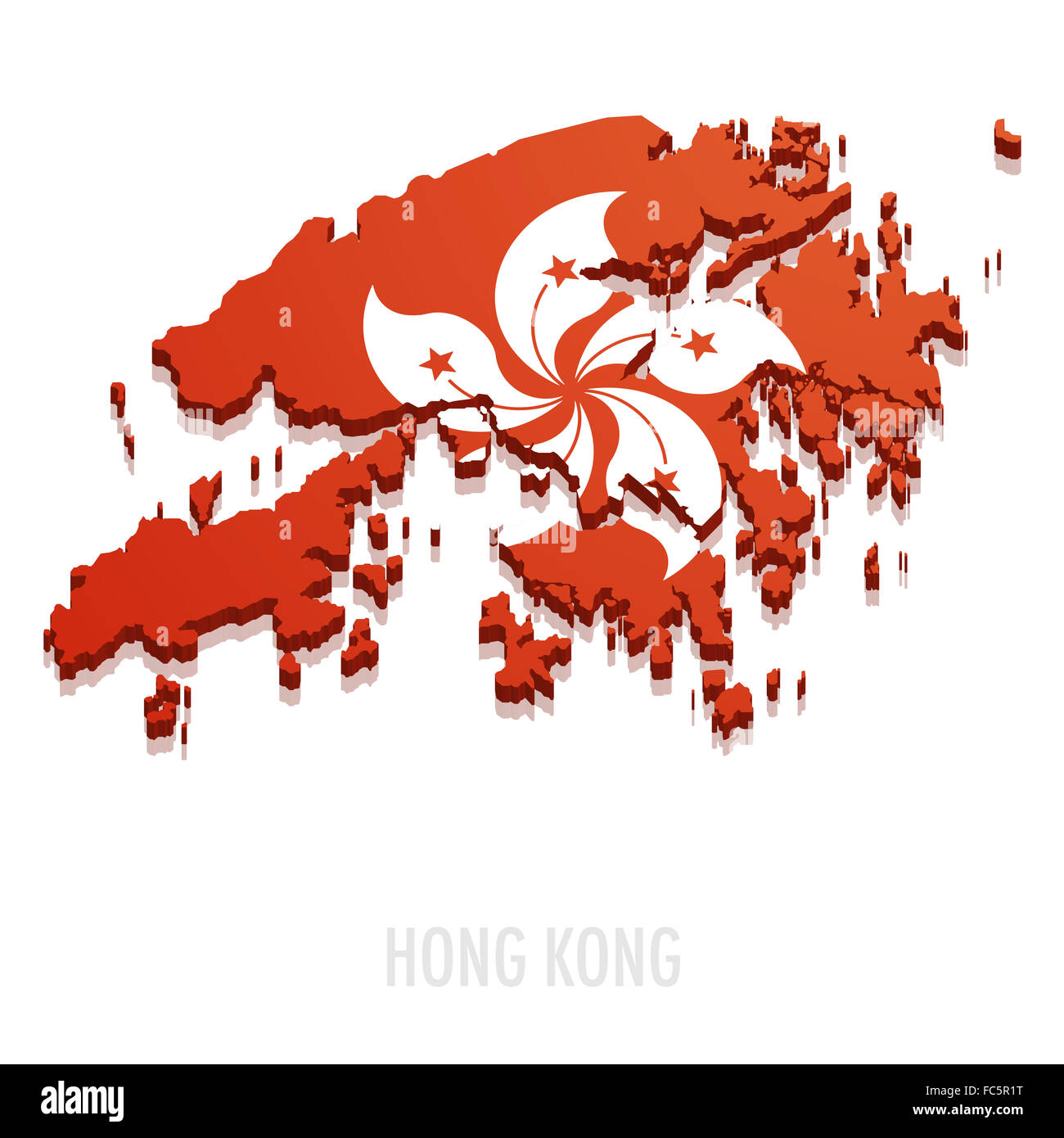 Map Hong Kong Stock Photo