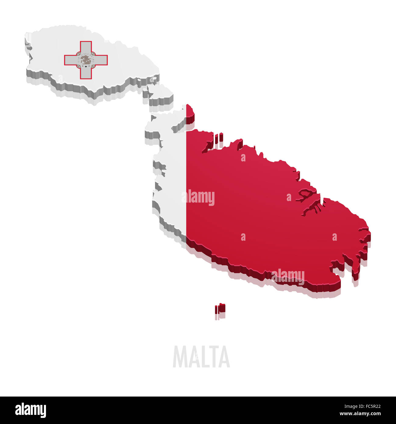 Map Malta Stock Photo