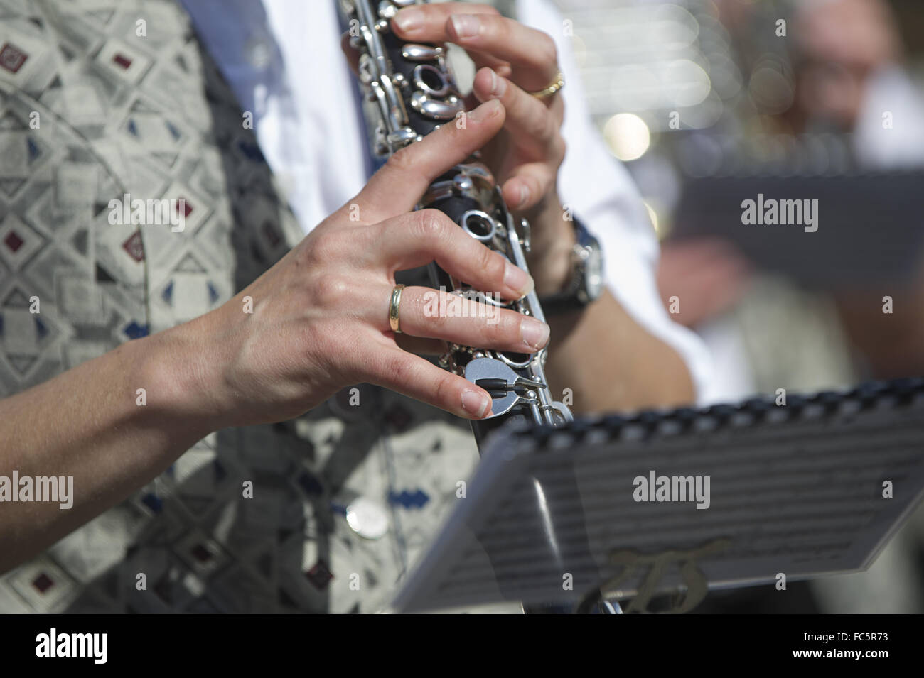 Clarinet in a brass band Stock Photo