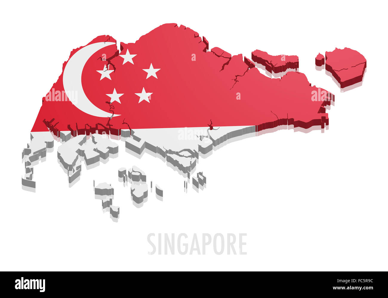 Map Singapore Stock Photo