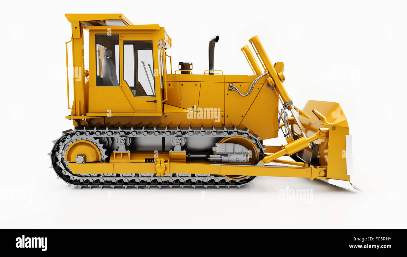 Heavy crawler bulldozer Stock Photo