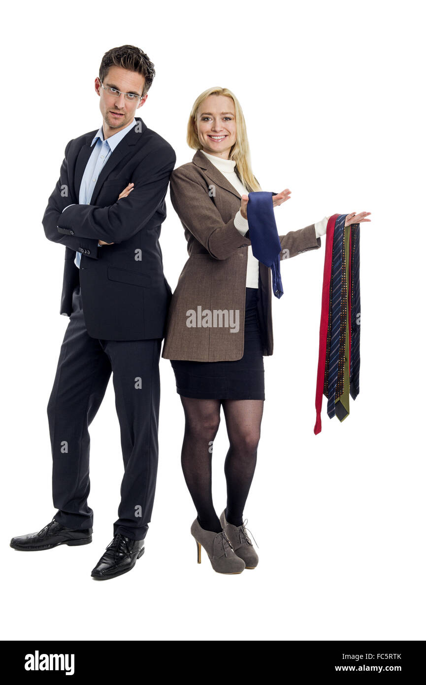 Husband and wife choose a tie from Stock Photo