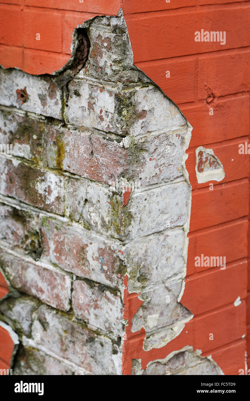 broken brick wall Stock Photo