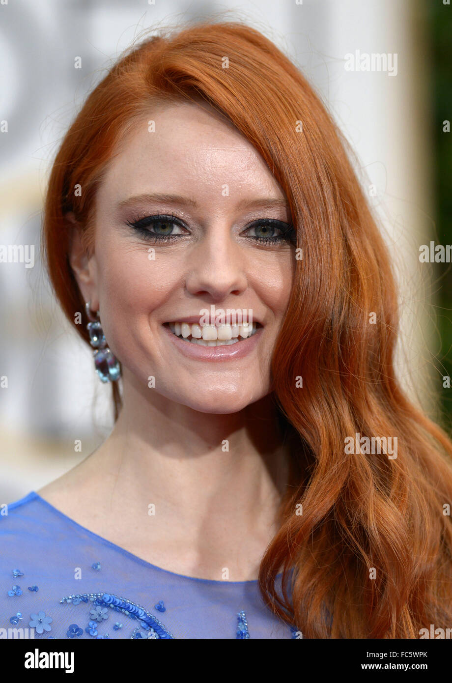 Barbara Meier arrives at the Golden Globe awards. Stock Photo