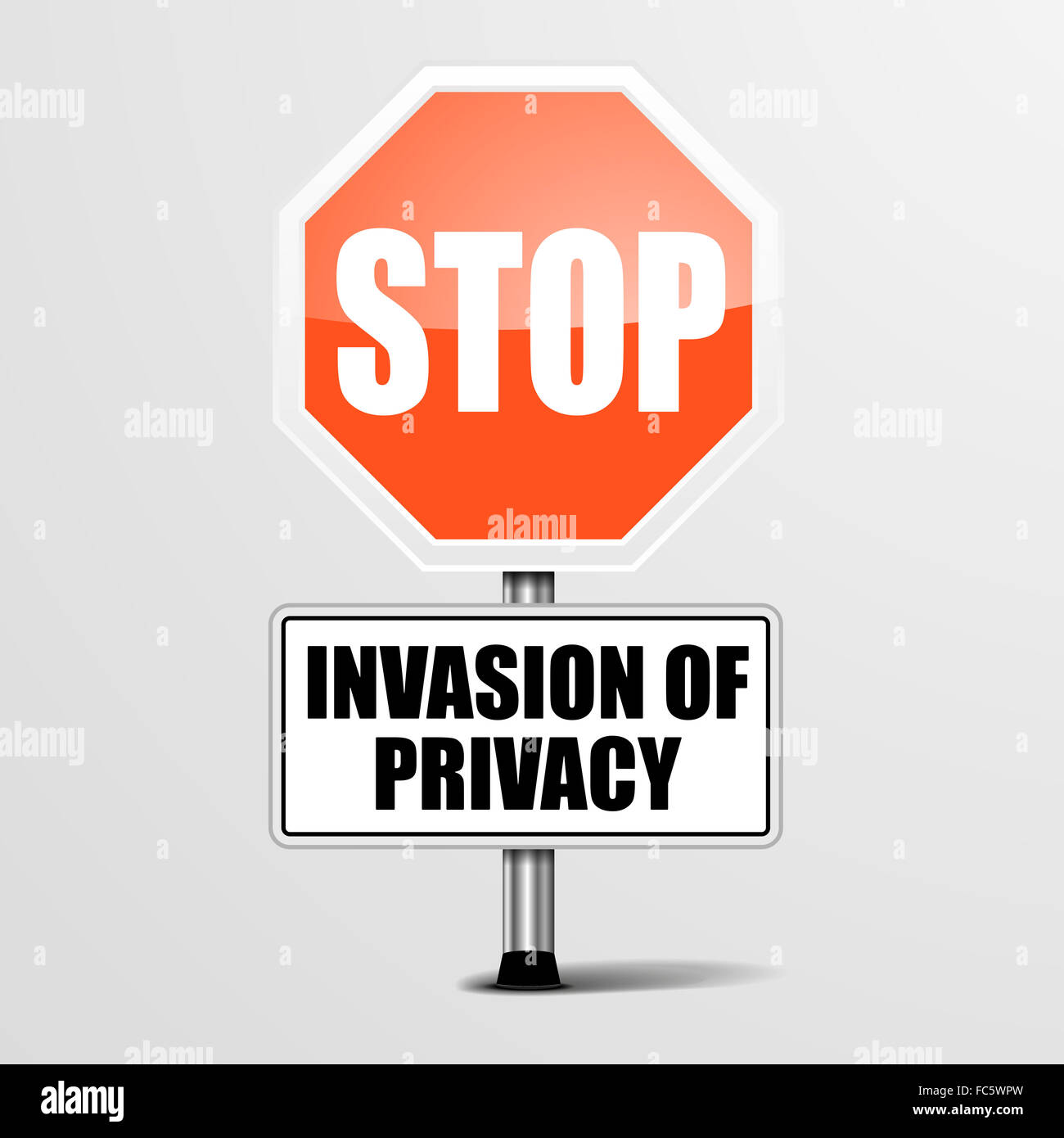 Stop Invasion of Privacy Stock Photo
