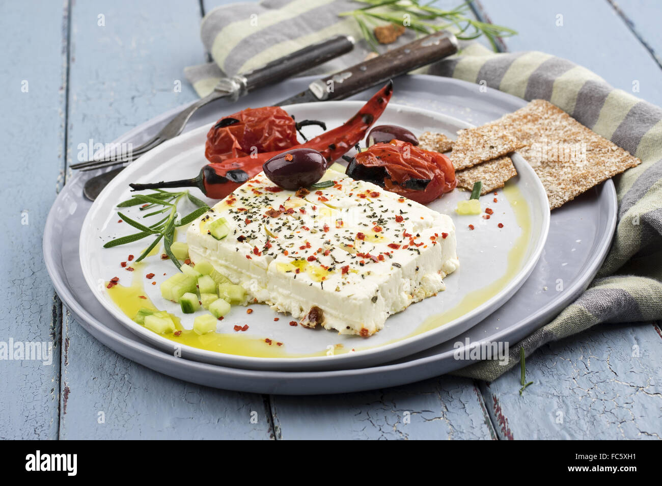 grilled feta cheese Stock Photo Alamy