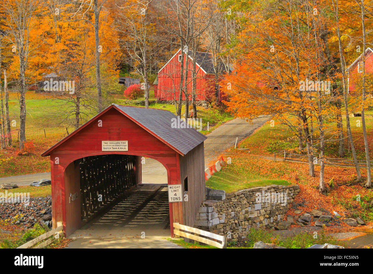 Green river covered bridge guilford hires stock photography and images