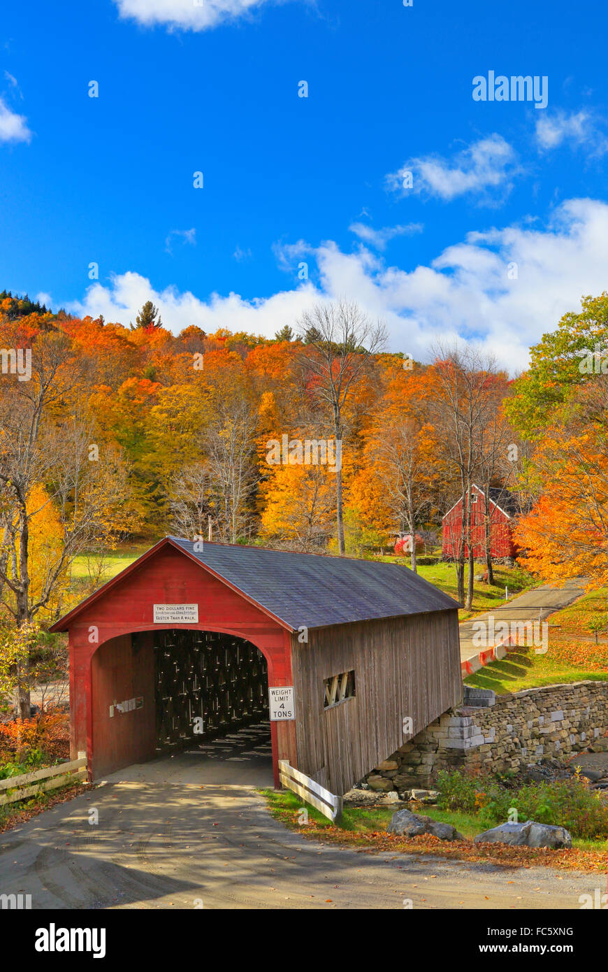 Green River Covered Bridge, Guilford, Vermont, USA Stock Photo