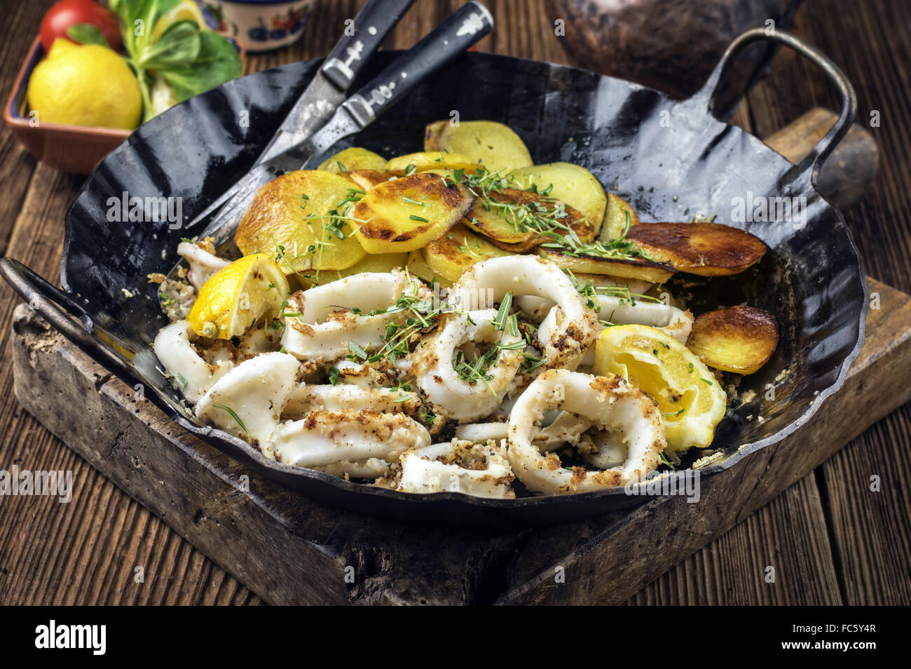 Pan fried squid hi-res stock photography and images - Alamy