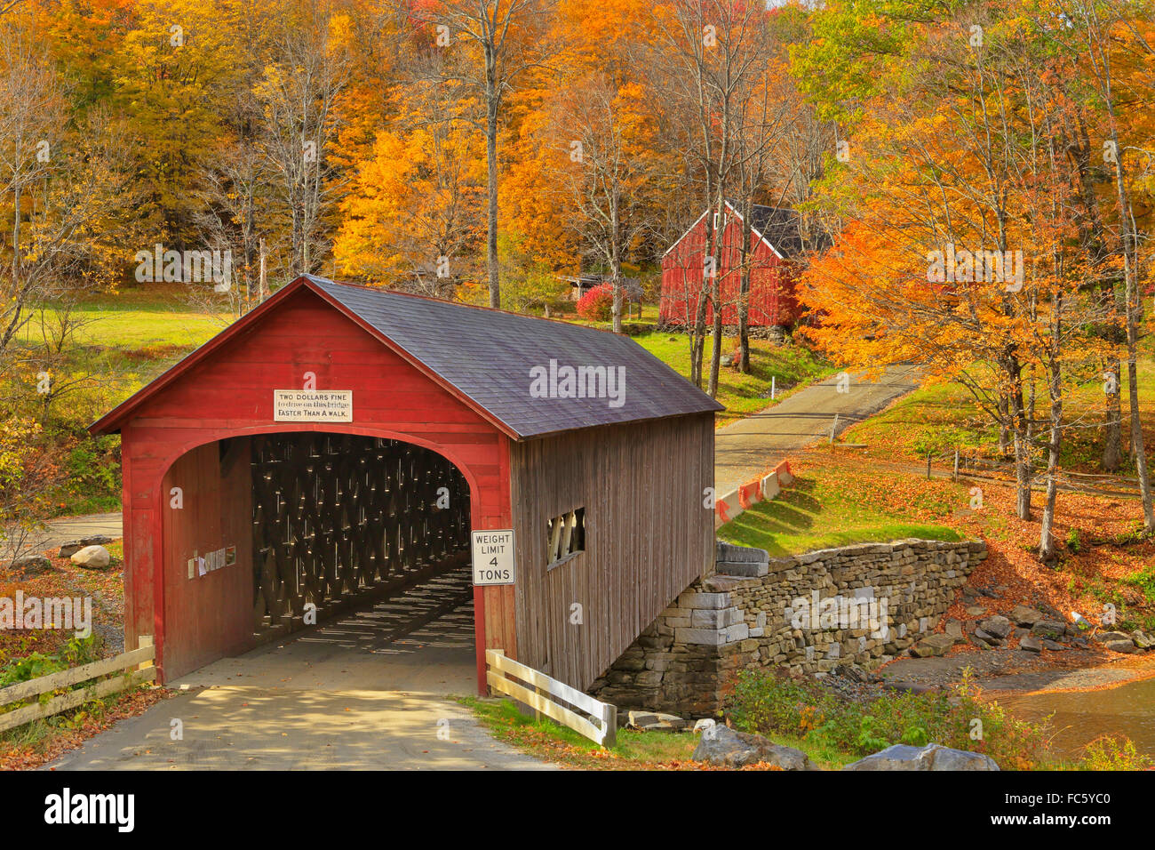 Green River Covered Bridge, Guilford, Vermont, USA Stock Photo