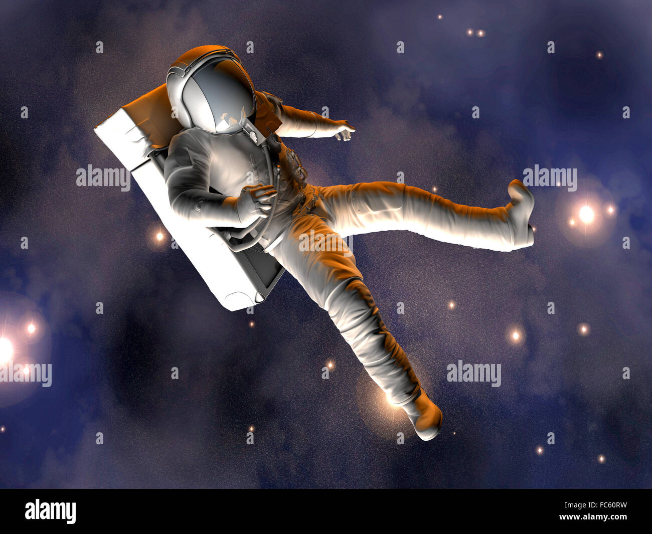 Astronaut floating in Space Stock Photo - Alamy