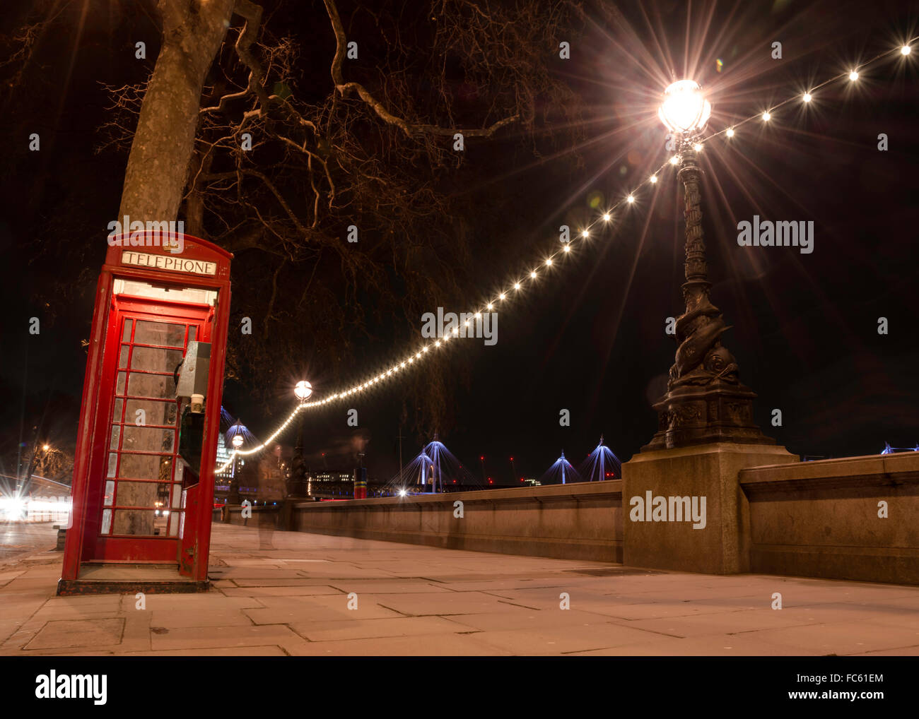 Traditional English Red Phone Box in London Stock Photo