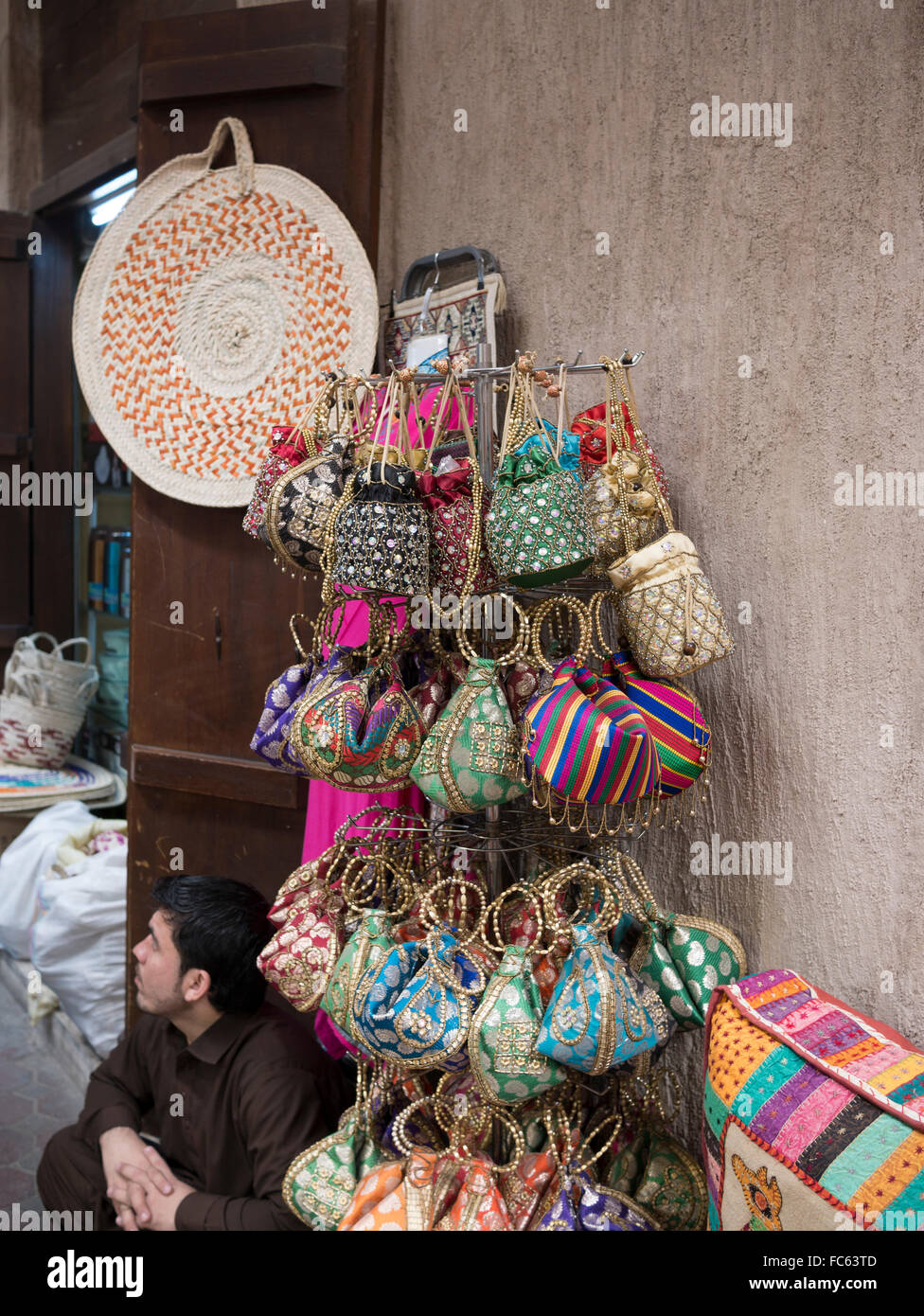 Dubai souk display of handcrafted souvenir in local market Stock Photo