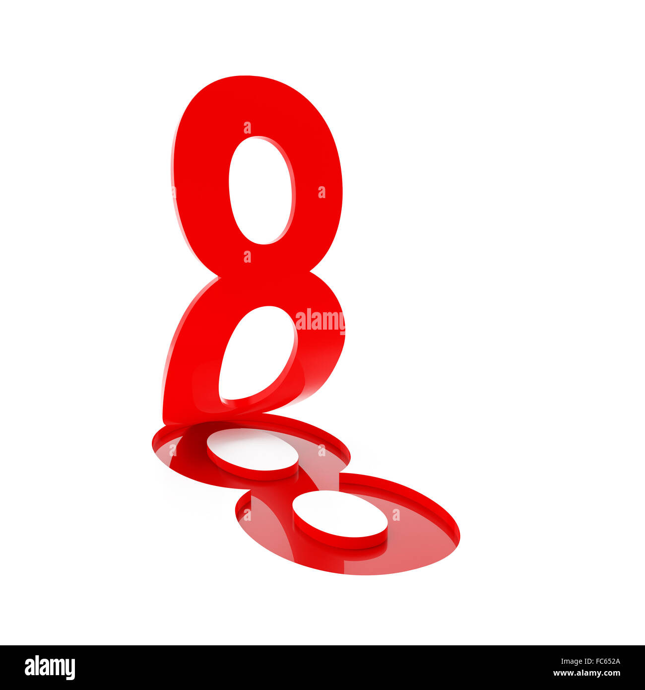 Number eight, 3d render Stock Photo