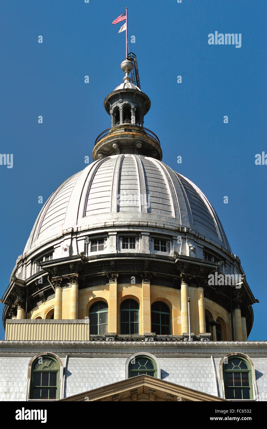 The State Capitol Building dome in Springfield, Illinois. The capitol