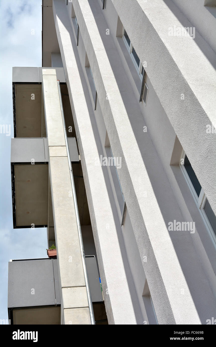 View of to apartments converted factory building Stock Photo - Alamy