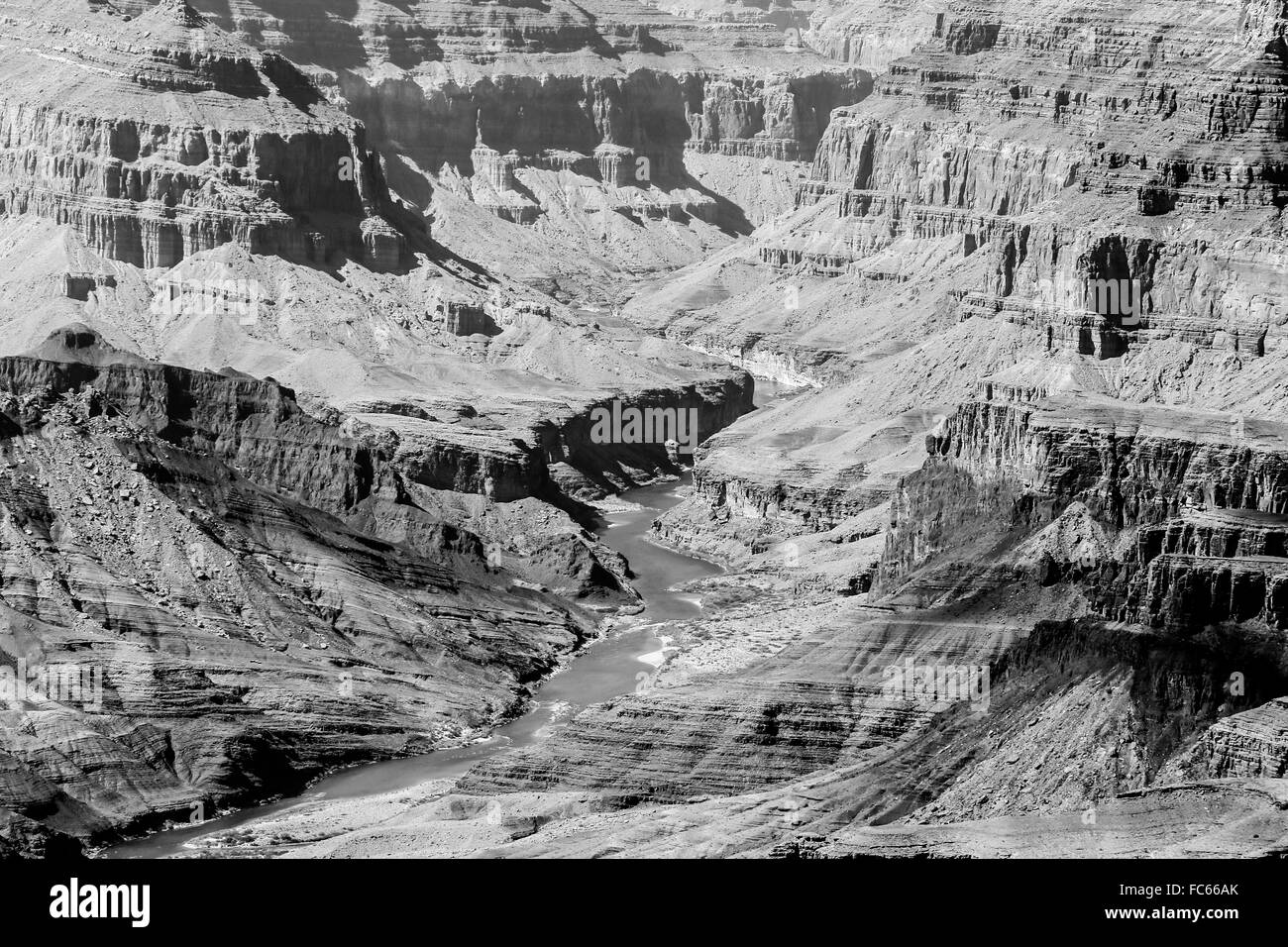 Grand Canyon in monochrome Stock Photo