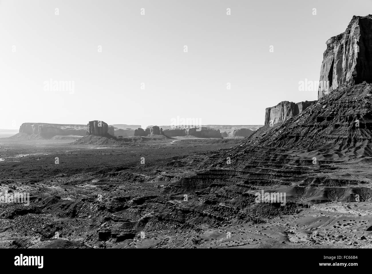 Monument Valley in monochrome Stock Photo