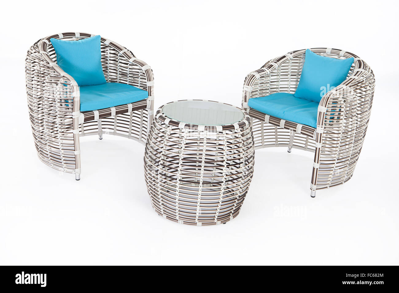 Suite Of Wicker Furniture Stock Photo Alamy