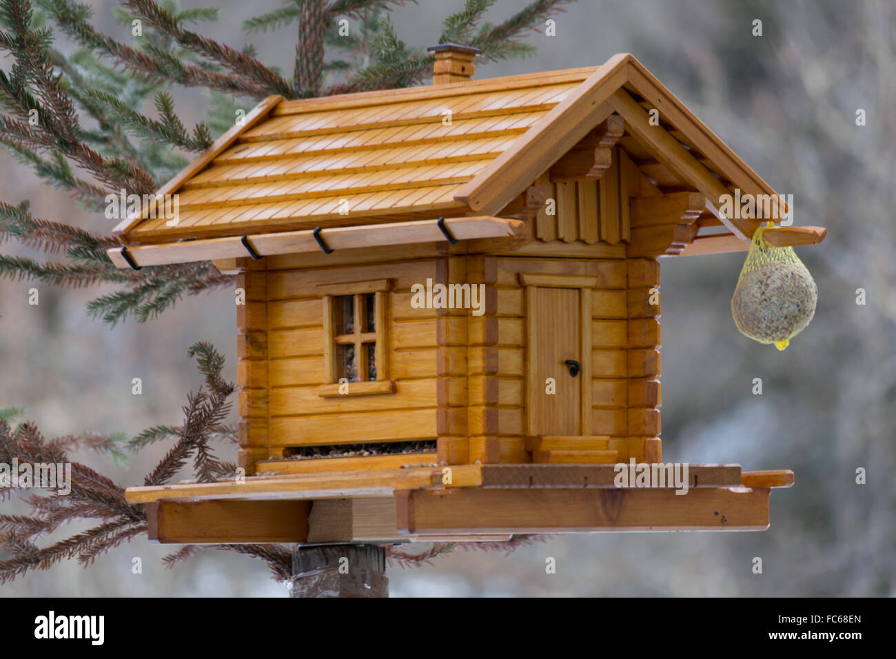 exquisite solid wood birdhouses Stock Photo