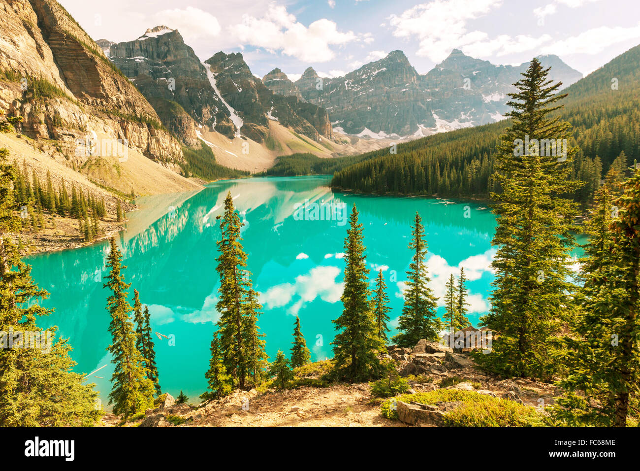 Moraine lake Stock Photo