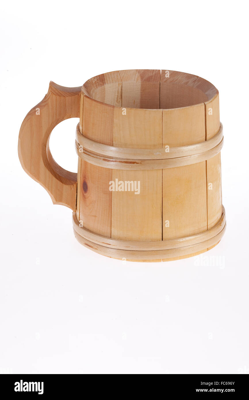 Wooden Mug Stock Photo