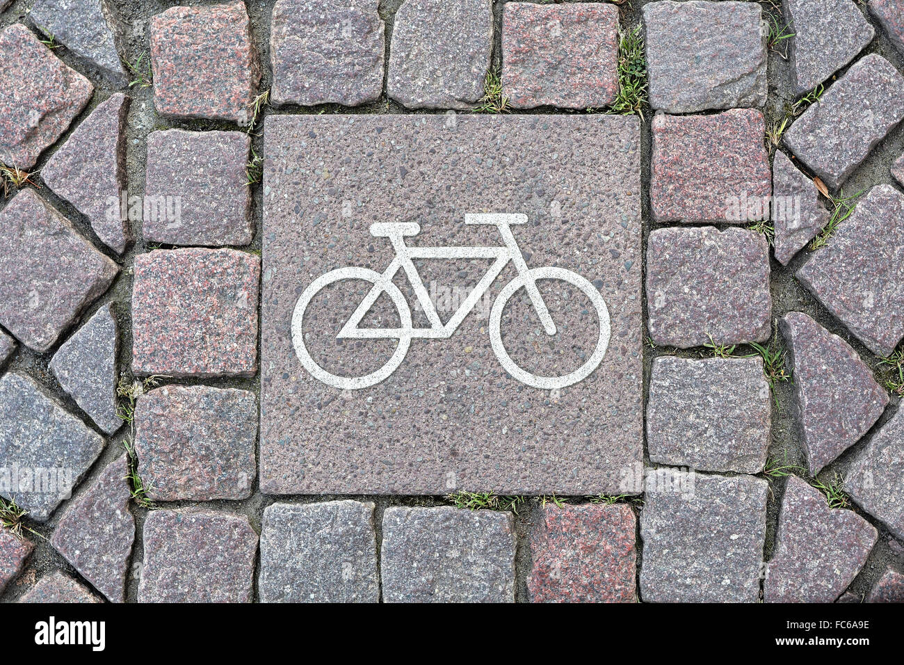bicycle path in Potsdam Stock Photo