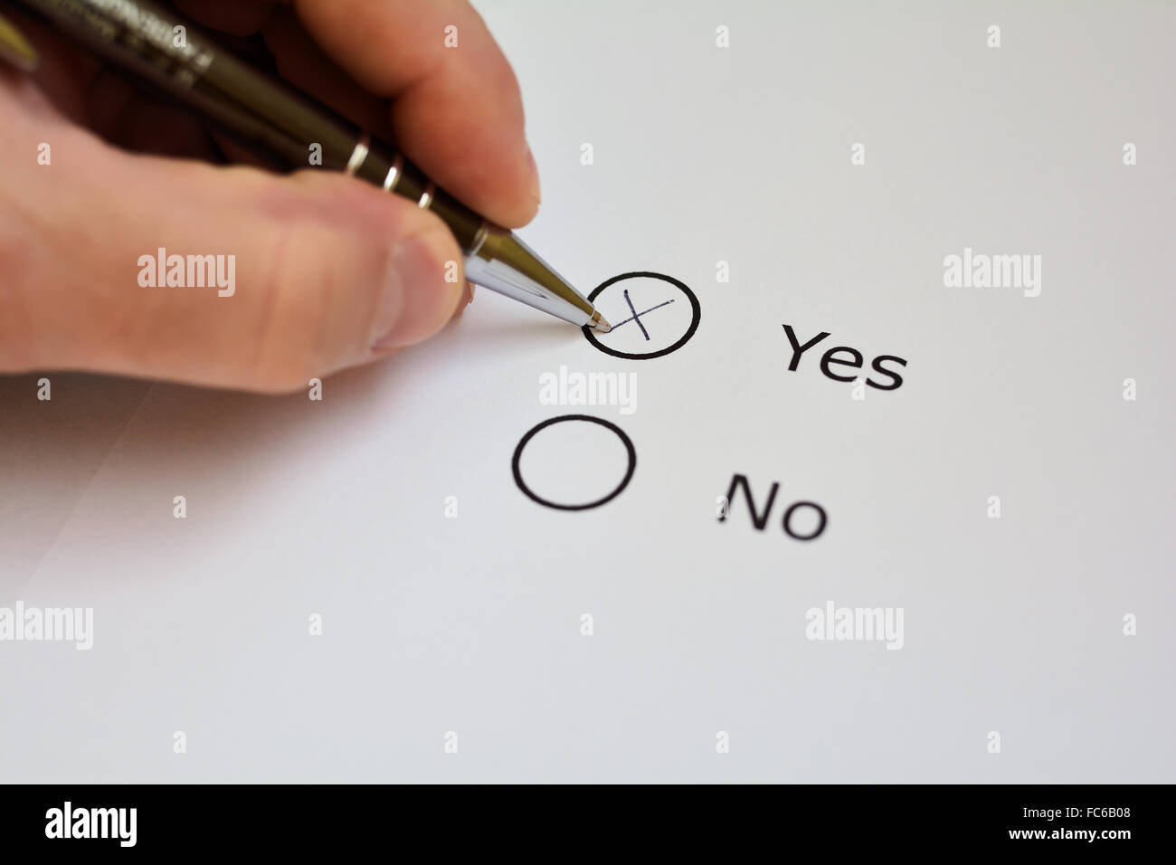 Vote on yes or no Stock Photo
