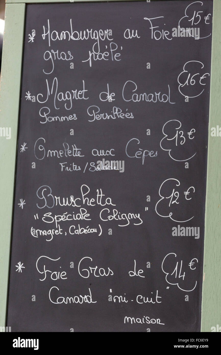 French chalkboard menu hires stock photography and images Alamy