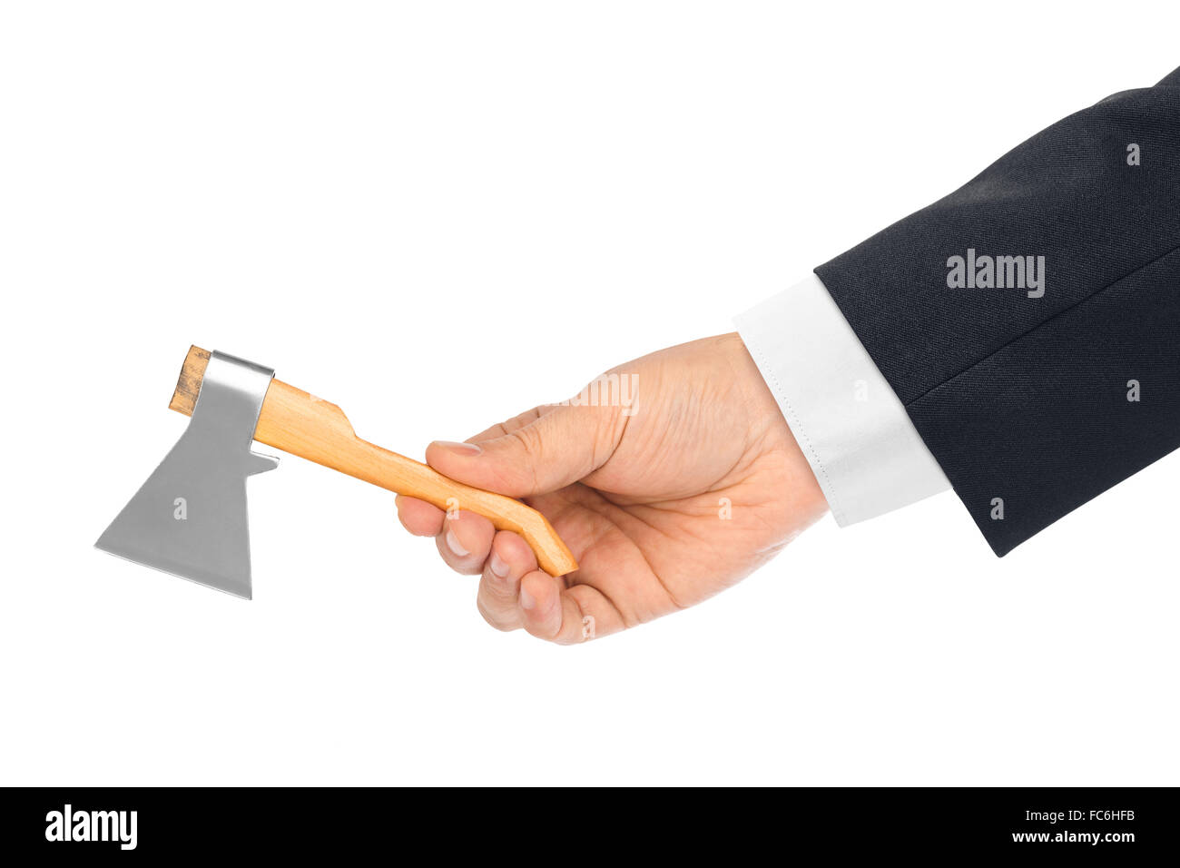 Hand with toy axe Stock Photo - Alamy