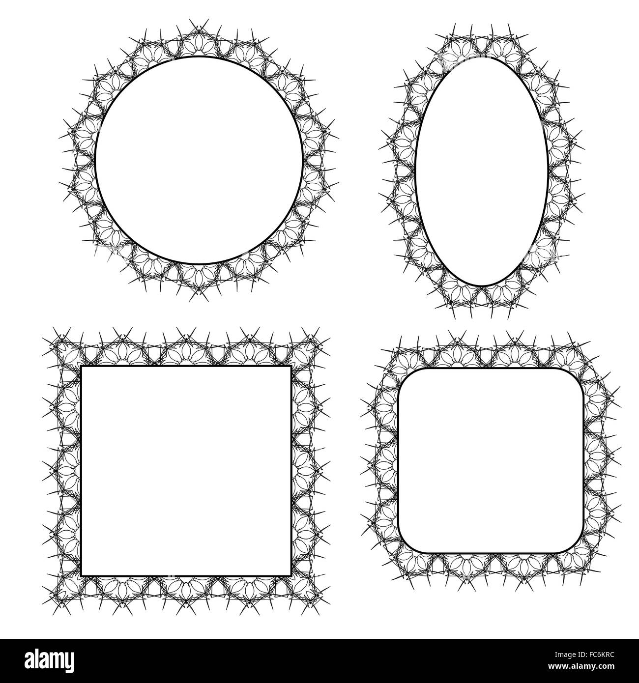 Set of Circle Decorative Frames Stock Photo - Alamy